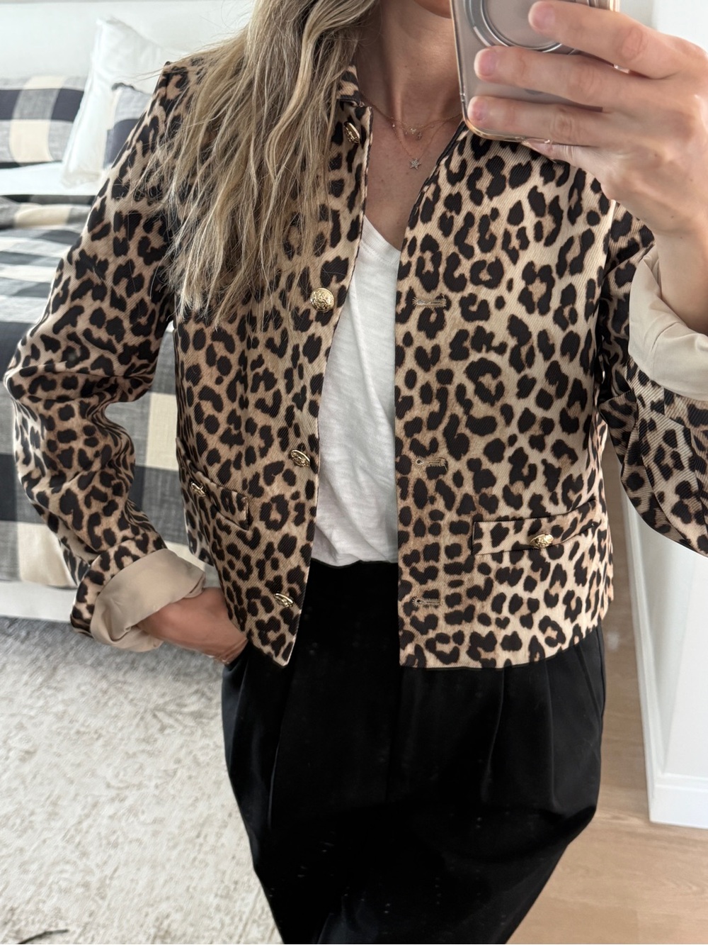 NWT Leopard Print Blazer with the gold buttons